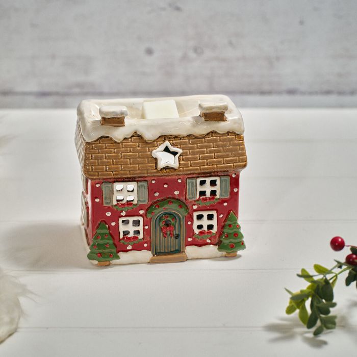 HOLLY COTTAGE STONEWARE HOUSE WAX MELT BURNER
