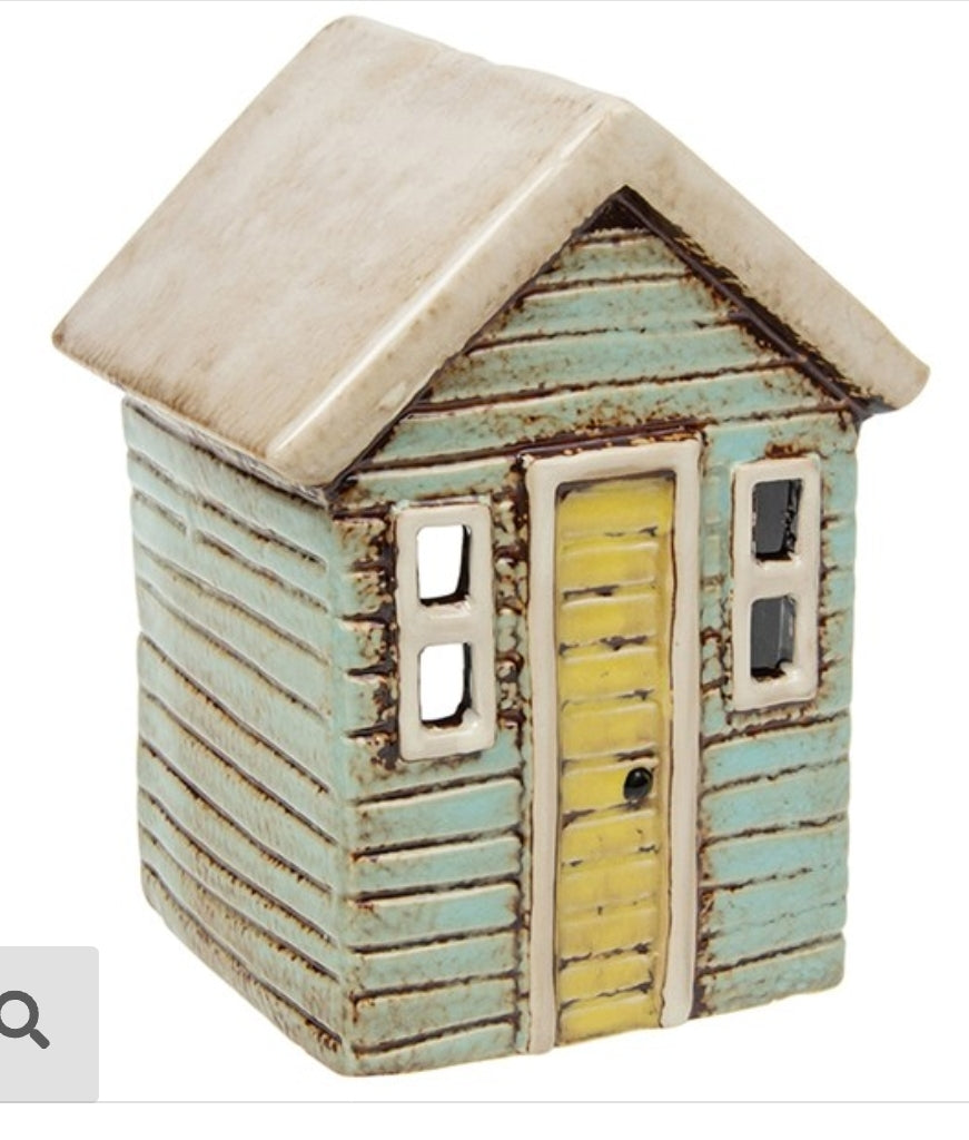 Teal yellow beach house