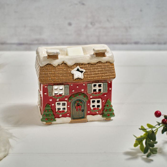 HOLLY COTTAGE STONEWARE HOUSE WAX MELT BURNER