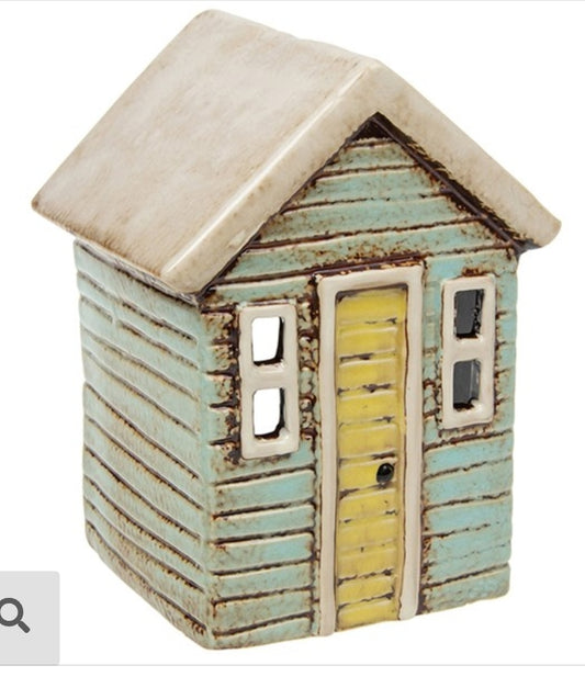 Teal yellow beach house