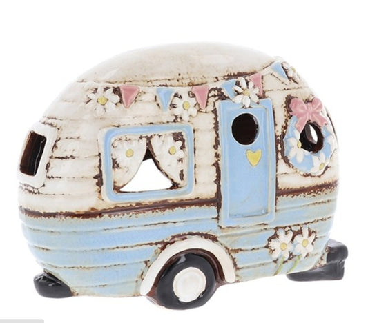 Blue camper van