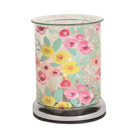 Electric Wax Melt Burner Touch – Yellow and Pink Small Watercolour Floral 17cm